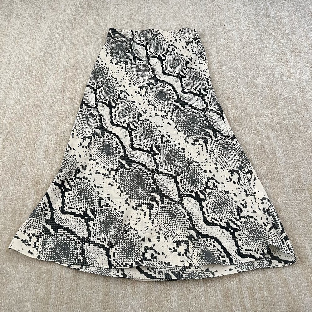 Aritzia Reptile Print Midi Skirt 0